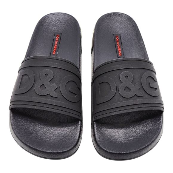 Dolce & Gabbana Logo Saint Barth Rubber Pool Slides Black EU 39 US 9 - NWB $320 - Picture 4 of 7